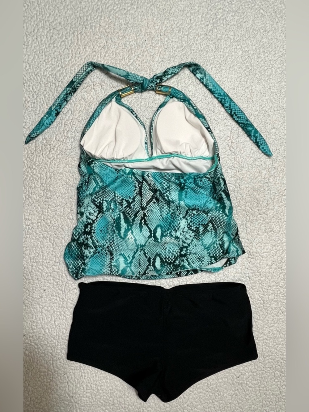 Catalina tankini top and Faded Glory swim shorts. - Picture 5 of 6